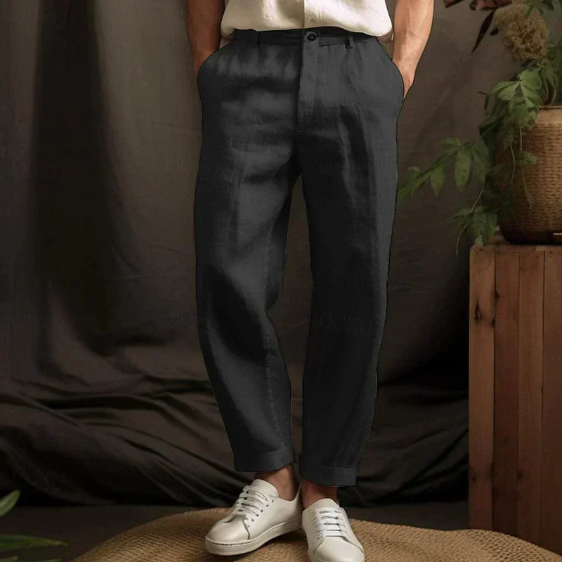 Eric | Men's Linen Trousers Straight Loose Fit Summer Style