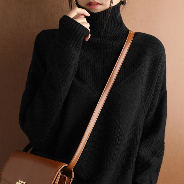 Lori | Women's Turtleneck Sweater Cozy Winter Long Sleeve Style
