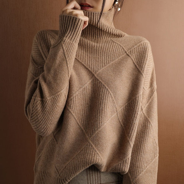 Lori | Women's Turtleneck Sweater Cozy Winter Long Sleeve Style