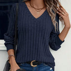 Mila | Women's V-Neck Sweatshirt With Long Sleeve and Winter Style