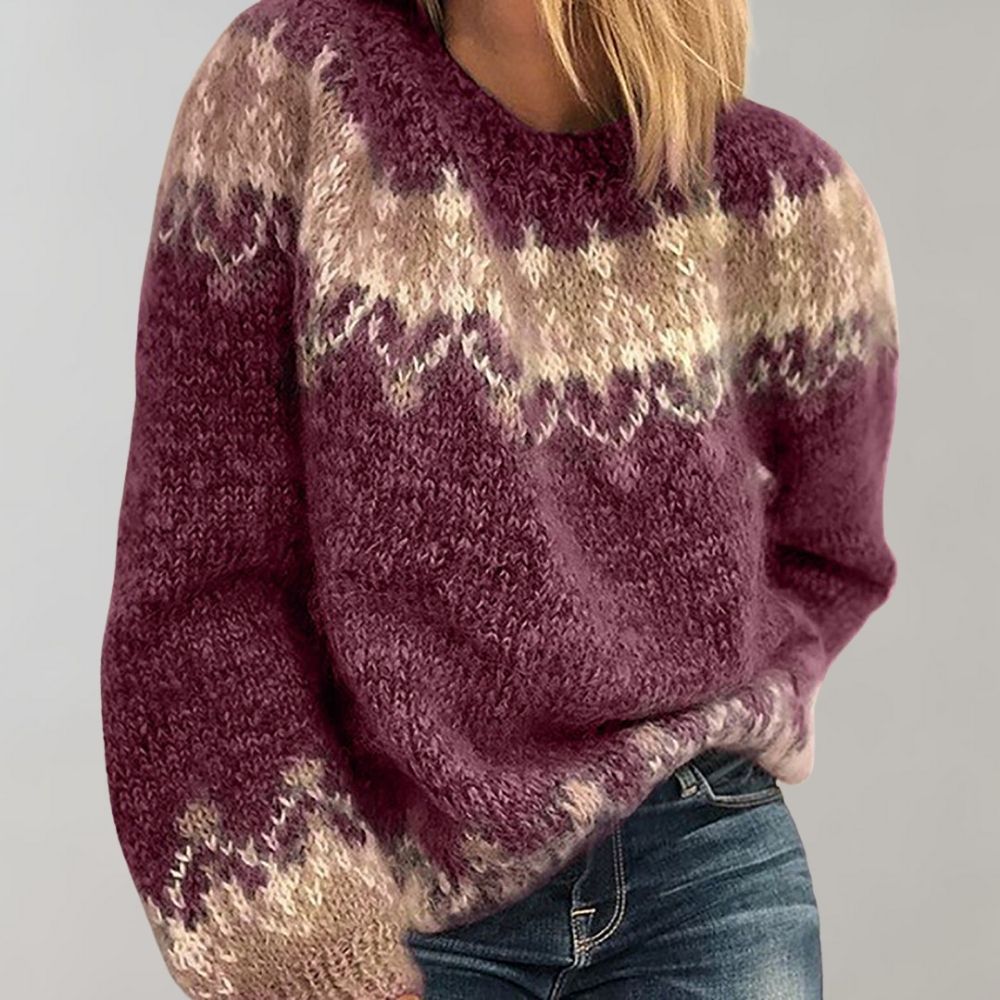 Sarah | Women's Knit Sweater Round Neck and Cozy Style